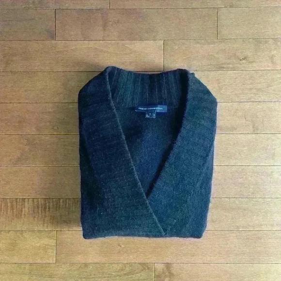 French Connection | Oversized black wool sweater dress w/ front pocket size sml - Picture 2 of 2